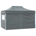 Tente de réception pliable avec 4 parois 3x4 m Acier Anthracite