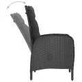 Ensemble à dîner de jardin 5 pcs Résine tressée et verre Noir