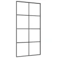 Porte coulissante Aluminium et verre ESG 102,5x205 cm Noir