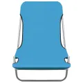 Chaises longues pliables lot de 2 Acier et tissu Bleu