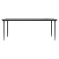 Table à dîner de jardin Noir 200x100x74cm Acier et verre trempé