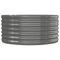 Lit surélevé de jardin Acier enduit de poudre 152x80x36 cm gris
