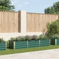 Lit surélevé de jardin Acier galvanisé 240x80x45 cm Vert