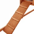 Clapier d'extérieur avec piste Marron Bois de sapin solide