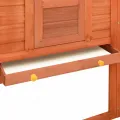 Clapier d'extérieur avec piste Marron Bois de sapin solide