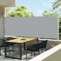 Auvent latéral rétractable de patio 600x160 cm gris