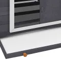 Poulailler Gris et blanc 150x96x110 cm Bois de sapin massif