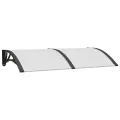 Auvent de porte Noir et transparent 150x75 cm Polycarbonate