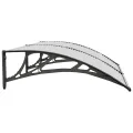 Auvent de porte Noir et transparent 150x75 cm Polycarbonate