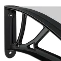Auvent de porte Noir et transparent 150x75 cm Polycarbonate