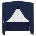 Tente de réception avec parois latérales 2,5x2,5 m Bleu 90 g/m²
