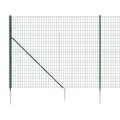 Clôture en treillis métallique et piquet d'ancrage vert 1,4x25m