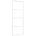 Porte coulissante Verre ESG et aluminium 76x205 cm Blanc