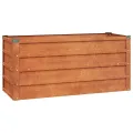 Lit surélevé de jardin rouillé 100x40x45 cm acier corten