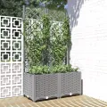 Jardinière avec treillis Gris clair 80x40x136 cm PP