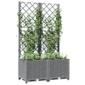 Jardinière avec treillis Gris clair 80x40x136 cm PP