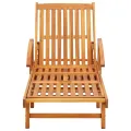 Chaise longue de jardin avec coussin Bois d'acacia solide