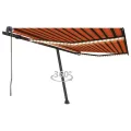 Auvent automatique capteur de vent LED 450x350 cm Orange marron