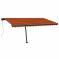 Auvent automatique capteur de vent LED 450x350 cm Orange marron