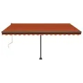 Auvent automatique capteur de vent LED 450x350 cm Orange marron