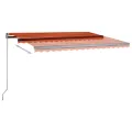 Auvent automatique capteur de vent LED 450x350 cm Orange marron
