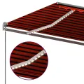 Auvent automatique capteur de vent LED 450x350 cm Orange marron