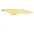 Auvent rétractable automatique 450x350 cm Jaune et blanc