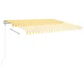 Auvent rétractable automatique 450x350 cm Jaune et blanc