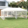 Tente de réception pliable avec parois Blanc 3x6 m