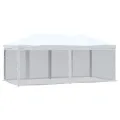 Tente de réception pliable avec parois Blanc 3x6 m