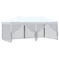 Tente de réception pliable avec parois Blanc 3x6 m