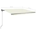 Auvent manuel rétractable sur pied 400x350 cm Crème