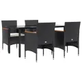 Ensemble à manger de jardin avec coussins 5 pcs Noir