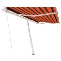 Auvent manuel rétractable sur pied 450x350 cm Orange et marron