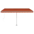 Auvent manuel rétractable sur pied 450x350 cm Orange et marron