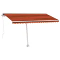 Auvent manuel rétractable sur pied 450x350 cm Orange et marron