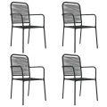 Ensemble à manger de jardin 5 pcs Noir Corde de coton et acier