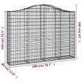 Panier de gabions arqué 200x30x140/160 cm Fer galvanisé