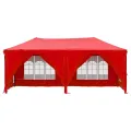Tente de réception pliable avec parois Rouge 3x6 m