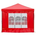 Tente de réception pliable avec parois Rouge 3x6 m
