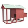 Poulailler Rouge 170x81x110 cm Bois de pin massif et sapin