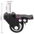 Roues pour jardinière 4 pcs noir 8x3,5x8 cm fer