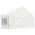 Belvédère avec toit blanc 8,92x5,88x3,75 m polyéthylène
