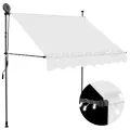 Auvent manuel rétractable avec LED 100 cm Crème