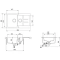Évier de cuisine Granit Double lavabo Beige