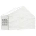 Belvédère avec toit blanc 4,46x5,88x3,75 m polyéthylène