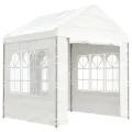 Belvédère avec toit blanc 2,28x2,23x2,69 m polyéthylène