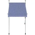 Auvent rétractable manuel 100 cm Rayures bleues et blanches