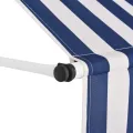 Auvent rétractable manuel 100 cm Rayures bleues et blanches