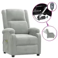 Fauteuil électrique de massage Gris clair velours